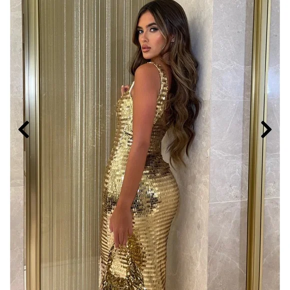 green emerald velvet dress Aureline Golden Sequin Beaded Gown – Luxe Lane Elegant Floor-Length Party  Dress